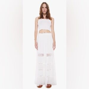 ‼️RARE‼️🎸MARIA CHER🎸🔥NWT🔥Coral  Maxi Skirt in White— S